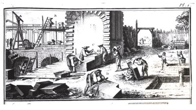 Stonemasons at Work by Abbé Prévost